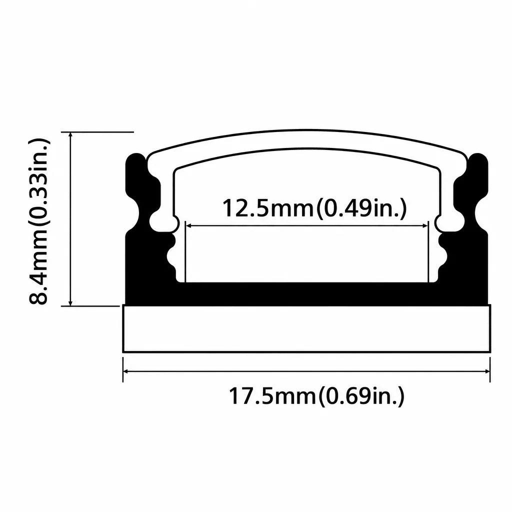 Surface Mount Aluminum Channel, Standard (12.5mm)