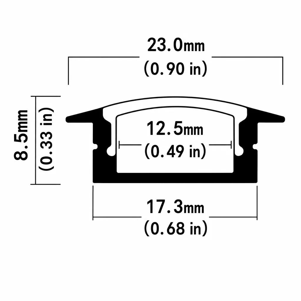 Recessed Aluminum Channel with Flange (12.5mm)