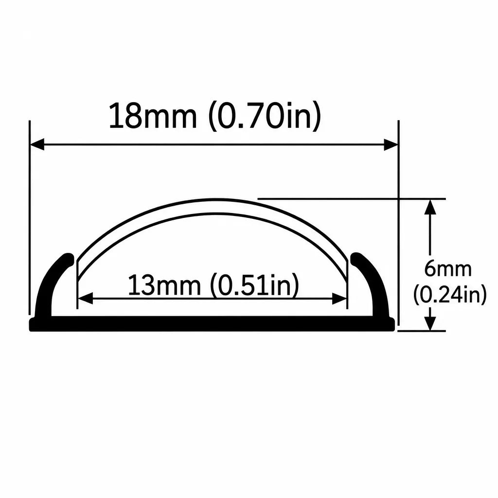 Flexible Bendable Surface Mount Aluminum Channel (13mm)