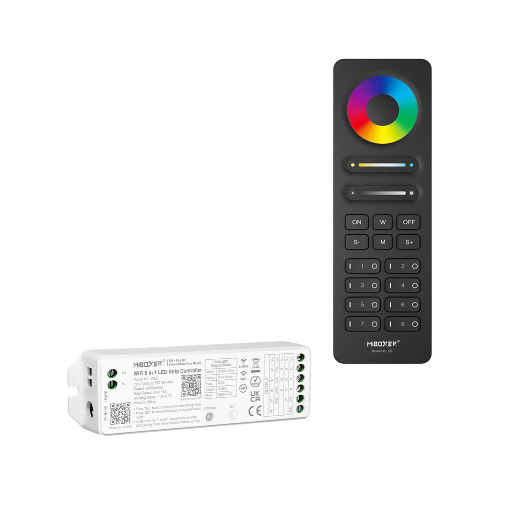 MiBoxer WL5 Controller + C8 8-Zone Handheld Remote Kit